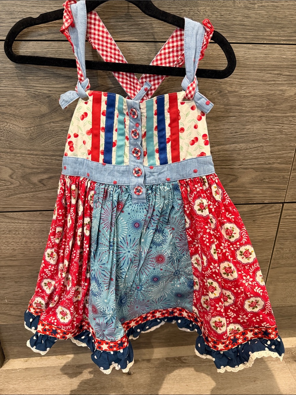Matilda Jane Red, Blue & Cream Patriotic Patchwork Sundress